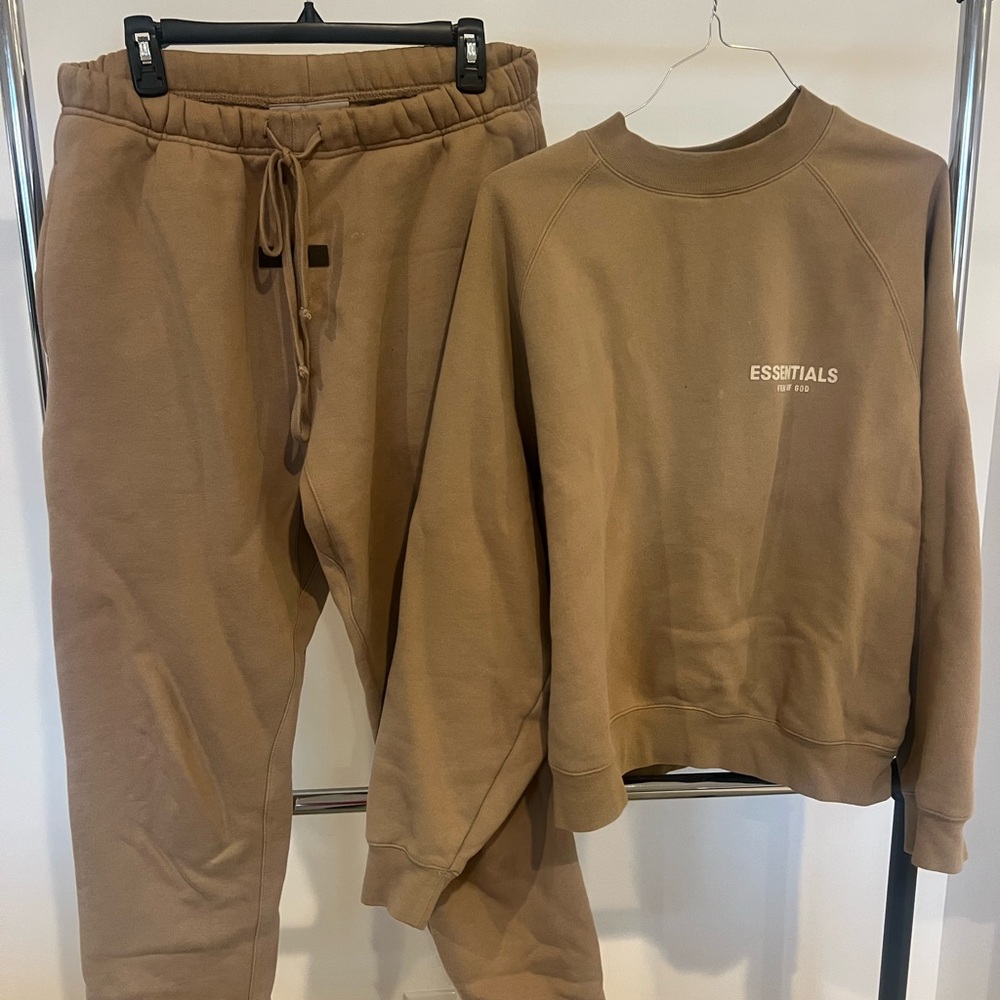 Essentials Tan Crewneck Sweatshirt